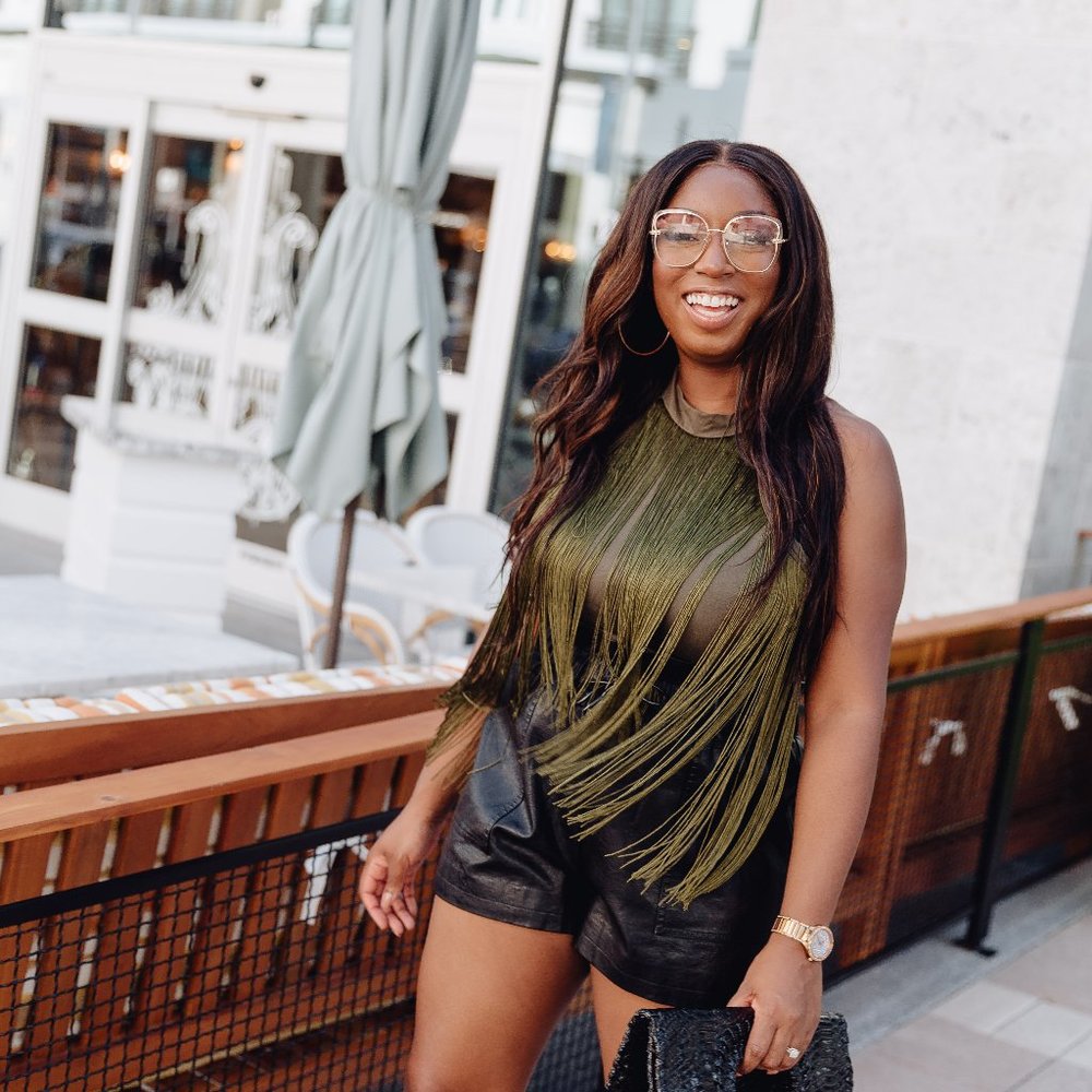 Womens Fringe Halter Green Bodysuit Size Large